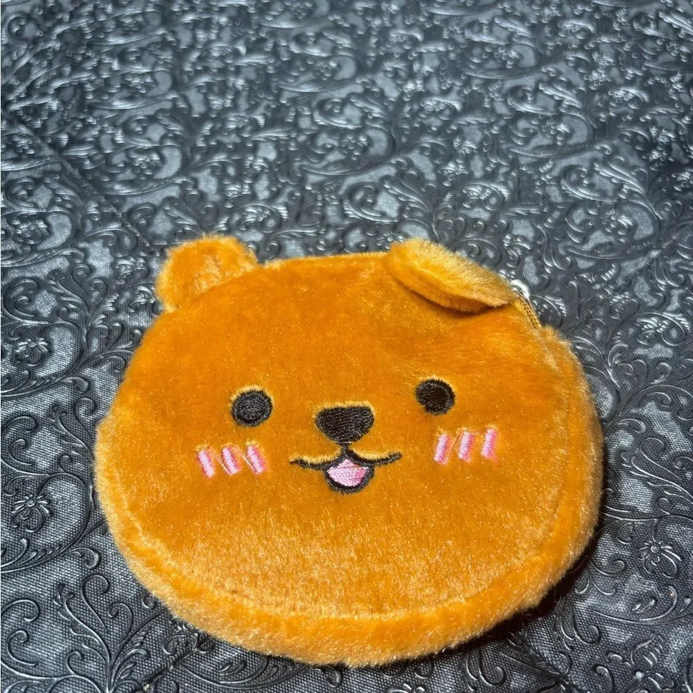 Cute Orange Bear Plush Coin Purse - Kids Accessories NWOT